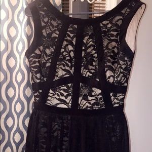 Black and nude homecoming dress